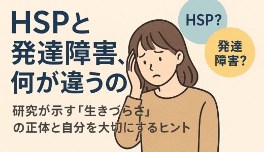HSPと発達障害、何が違うの？研究が示す「生きづらさ」の正体と自分を大切にするヒント